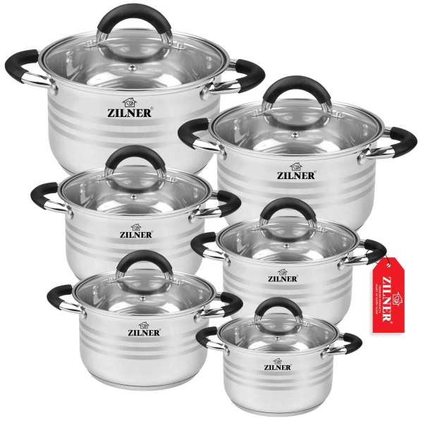 ZESTAW GARNKÓW ZE STALI NIERDZEWNEJ 12 ELE ZL-8332